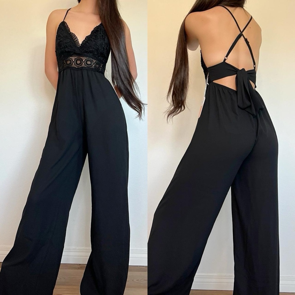 Crochet Palazzo Jumpsuit One Piece